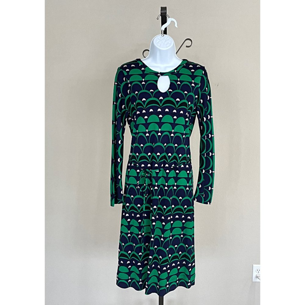 Banana Republic Mad Men Collection Shift Dress Navy Blue Green Mod Peggy